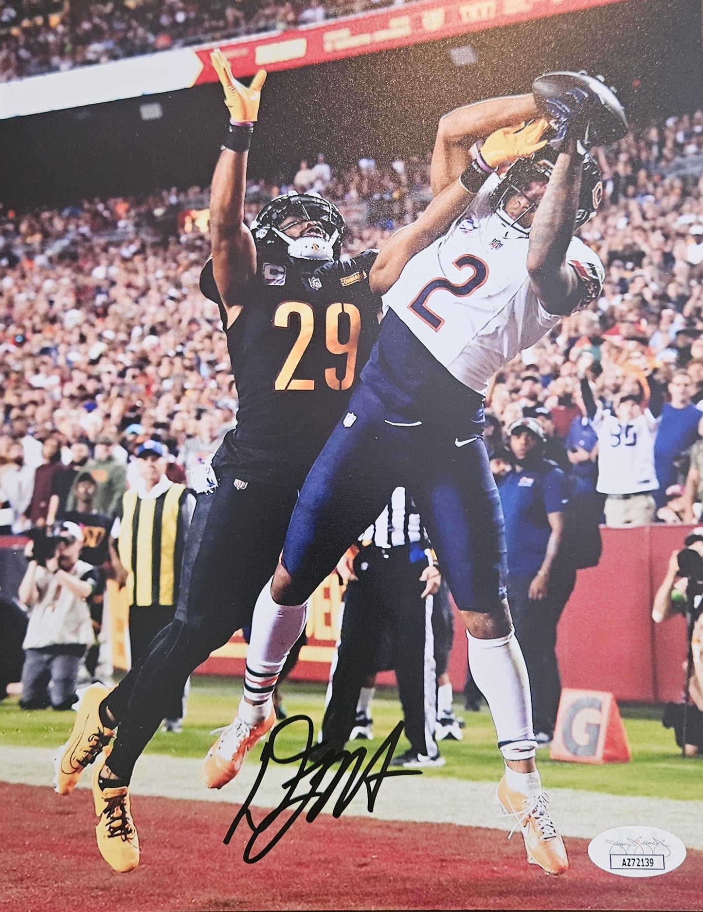 D.J Moore Signed Autographed 8x10 Photo Chicago Wash TD JSA COA