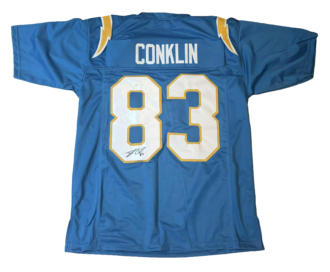 Tyler Conklin Autographed Custom Chargers Blue XL Jersey JSA CoA