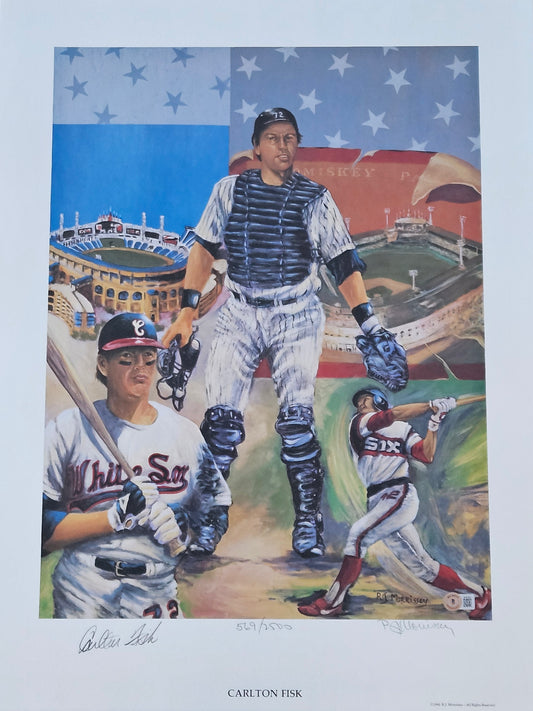 Auto/Autographed Carlton Fisk Chicago White Sox Legend Limited Art /2500 BECKETT COA