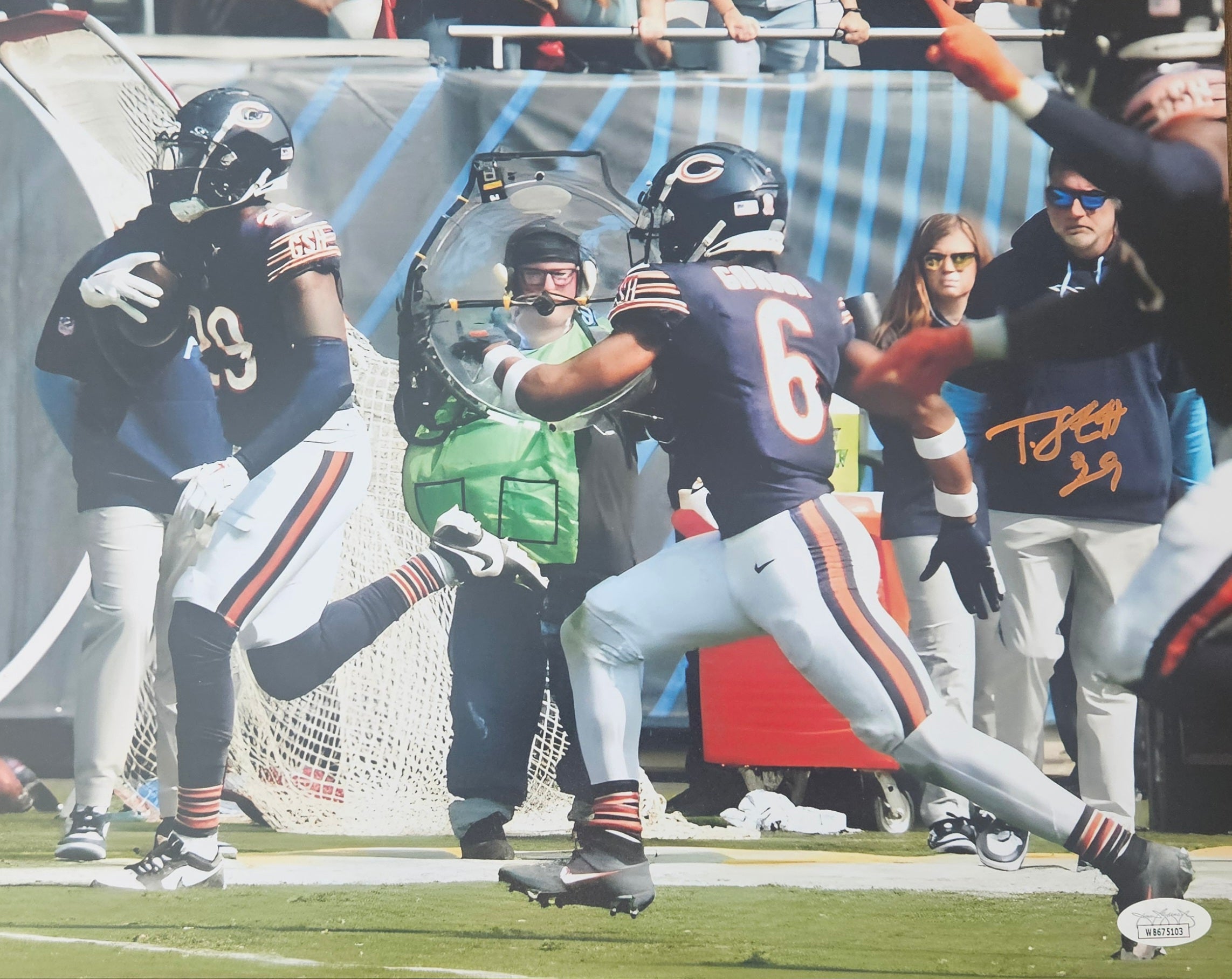 Auto/Autographed Tyrique Stevenson Chicago Bears 11x14 Photo JSA COA INT/TD IMAGE