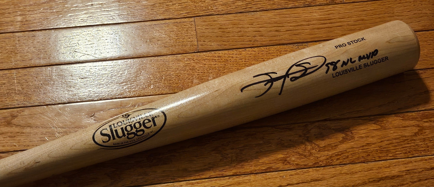 Auto/Autographed Sammy Sosa Chicago Cubs Blonde Louisville Slugger 98 NP MVP INSCRIPTION Bat JSA