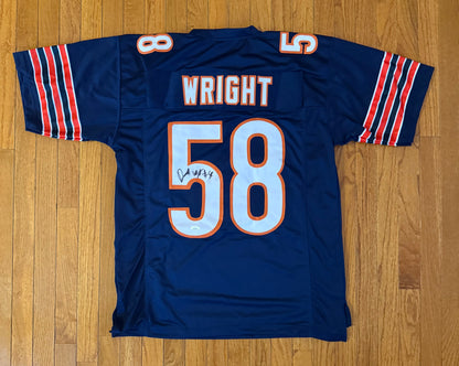 Auto/Autographed Darnell Wright Signed Custom Chicago Bears Navy Jersey JSA with Bleeding Autograph