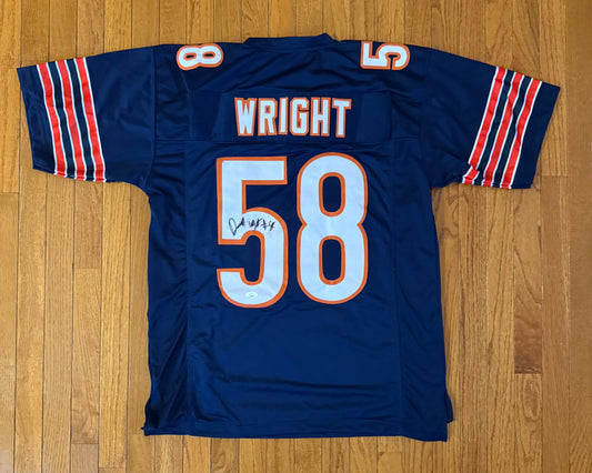 Auto/Autographed Darnell Wright Signed Custom Chicago Bears Navy Jersey JSA with Bleeding Autograph