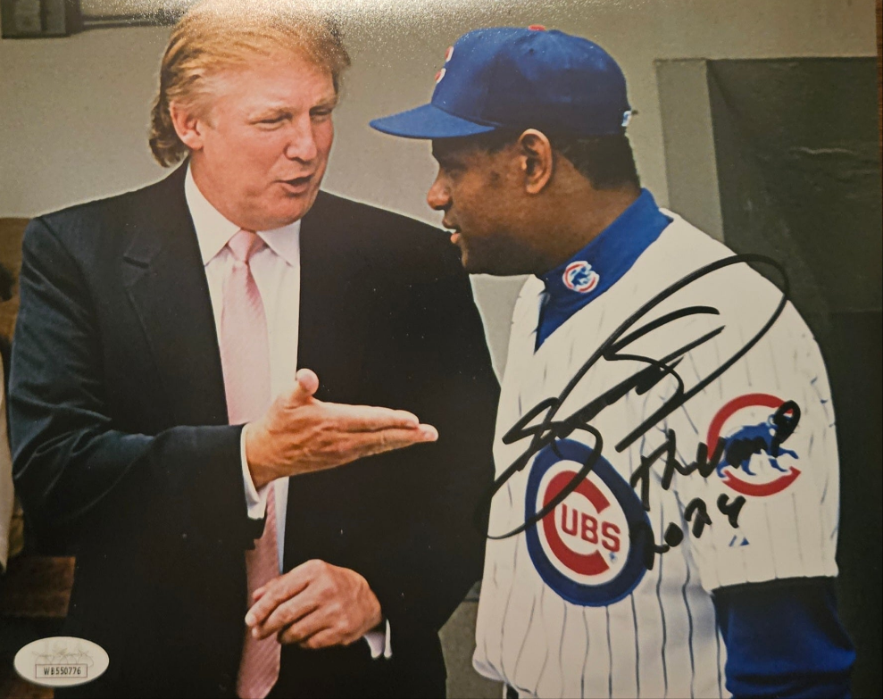 Sammy Sosa Donald Trump 2024 Image 8x10 JSA