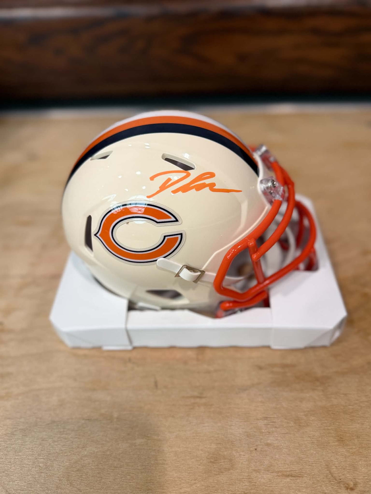 D’Andre Swift Autographed Mini Helmet with GTSM COA