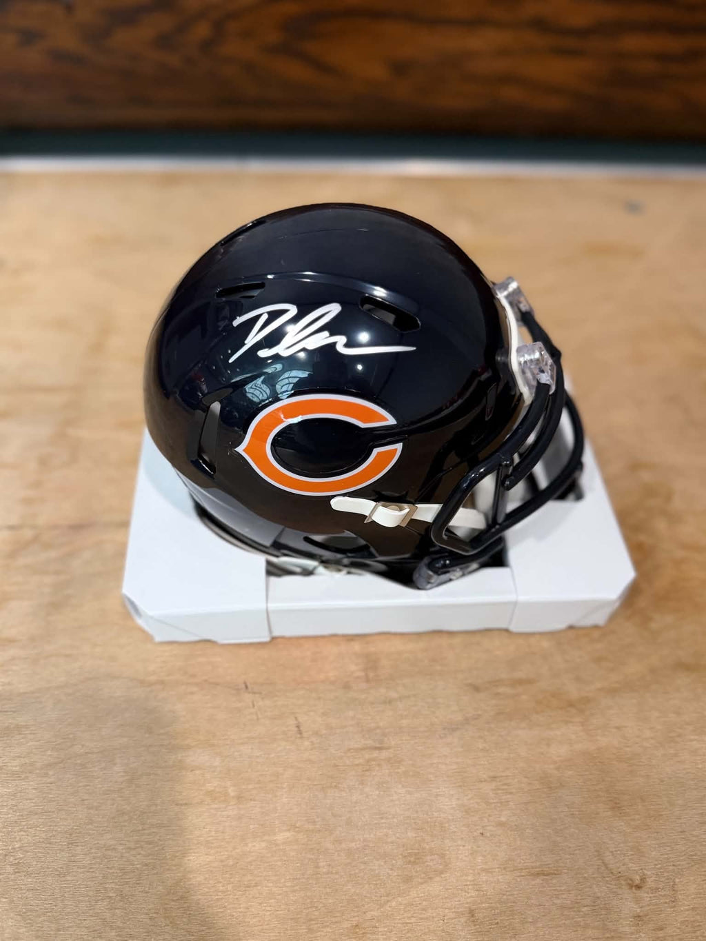 D’Andre Swift Autographed Mini Helmet with GTSM COA