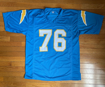 Joe Alt Chargers Custom Auto Jersey BAS COA XL