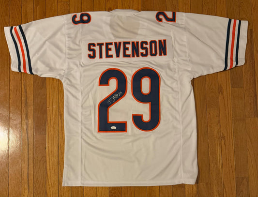 Auto/Autographed Tyrique Stevenson Custom Chicago Bears White Custom Jersey JSA COA