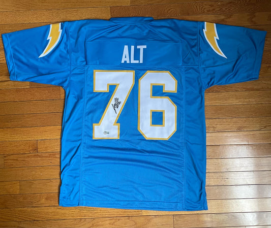 Joe Alt Chargers Custom Auto Jersey BAS COA XL