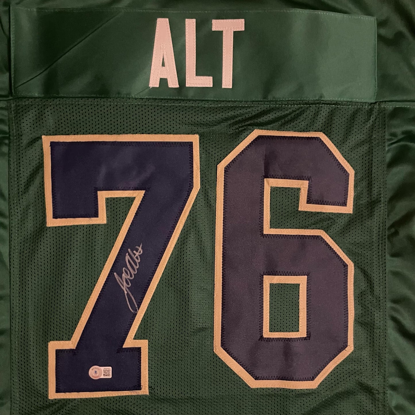 Joe Alt Green Custom Jersey BAS COA