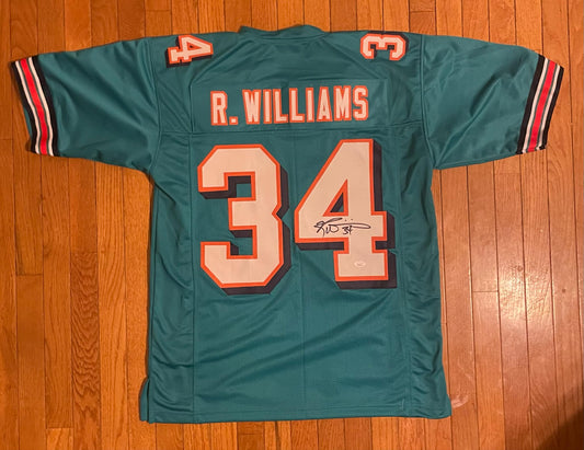 Ricky Williams Aqua Custom Jersey JSA