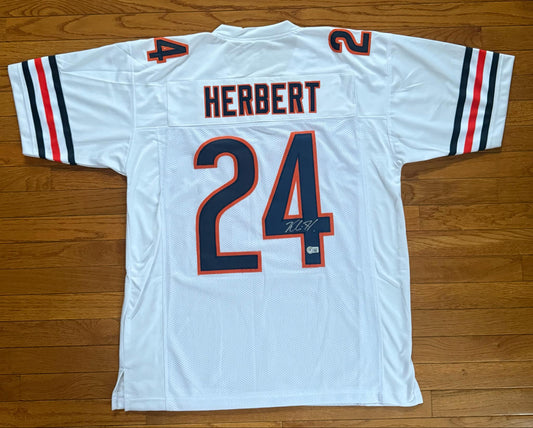 Khalil Herbert White Autographed Chicago Bears Jersey JSA