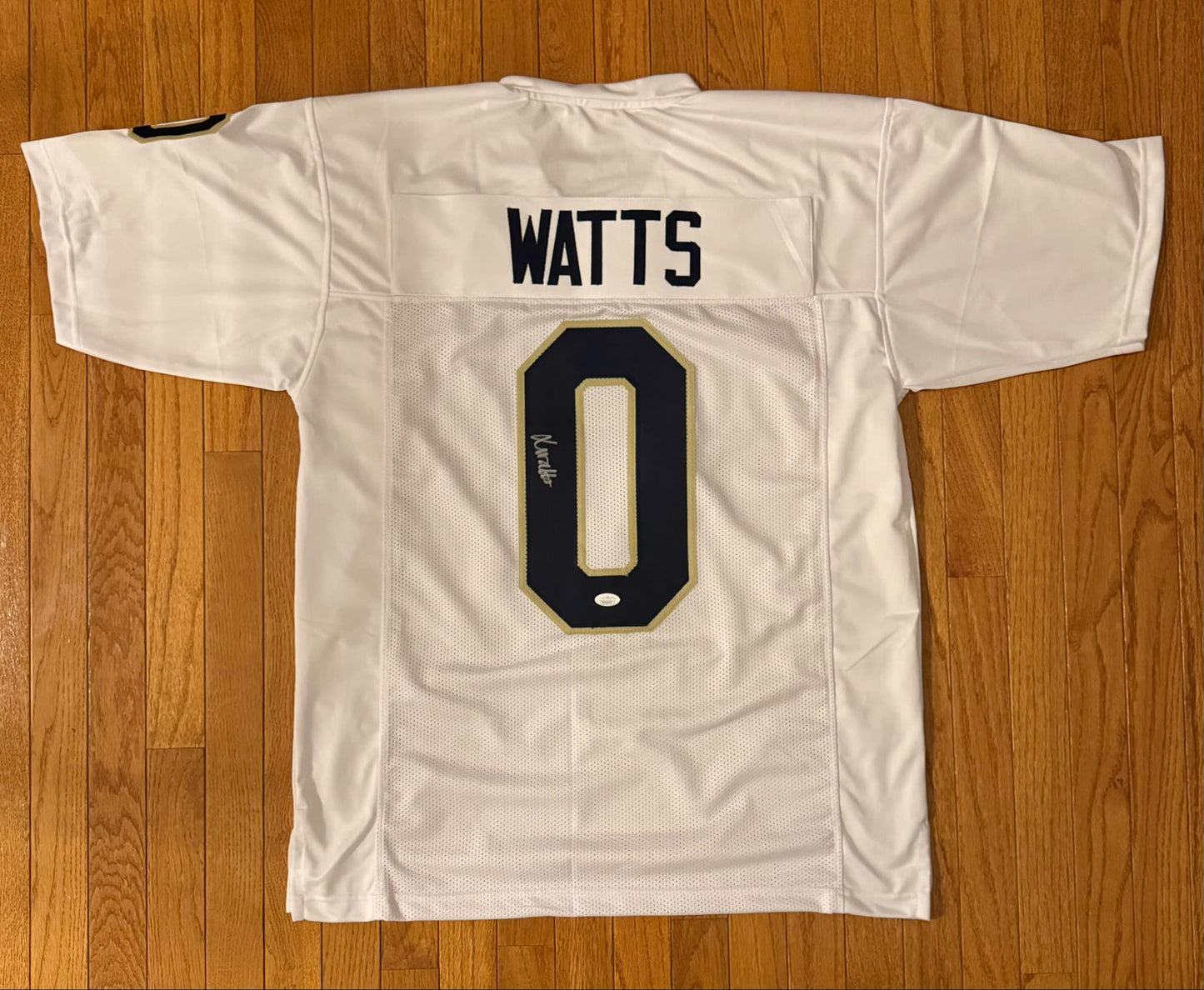 Auto/Autographed Xaiver Watts Norte Dame White Custom Jersey JSA COA XL