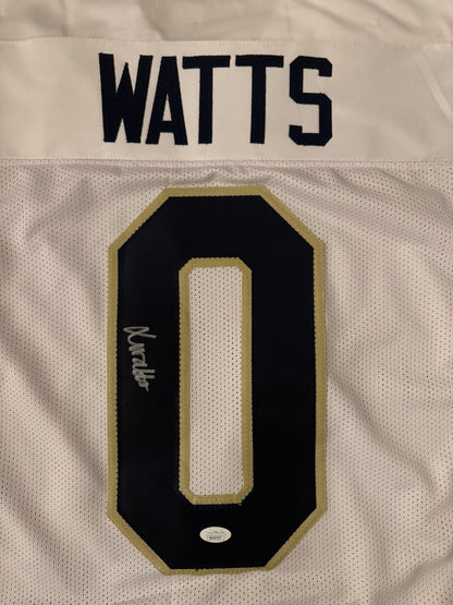 Auto/Autographed Xaiver Watts Norte Dame White Custom Jersey JSA COA XL