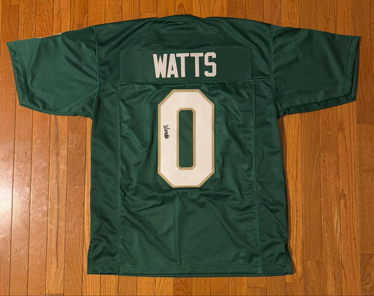 Auto/Autographed Xaiver Watts Norte Dame Green Custom Jersey JSA COA XL