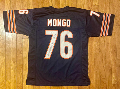 Steve Mcmichael Mongo Customs Navy Jersey SUPER INSCRIPTION JSA