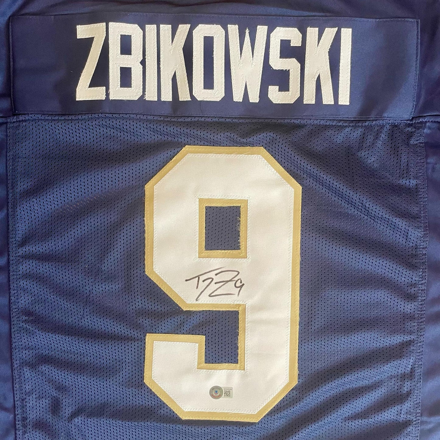 Tom Zbikowski Blue Custom Jersey BAS COA Xl