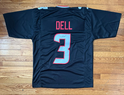 Tank Dell Black Texans Custom Jersey JSA COA