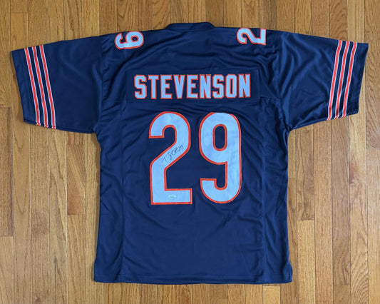 Auto/Autographed Tyrique Stevenson Custom Chicago Bears Navy Jersey JSA COA