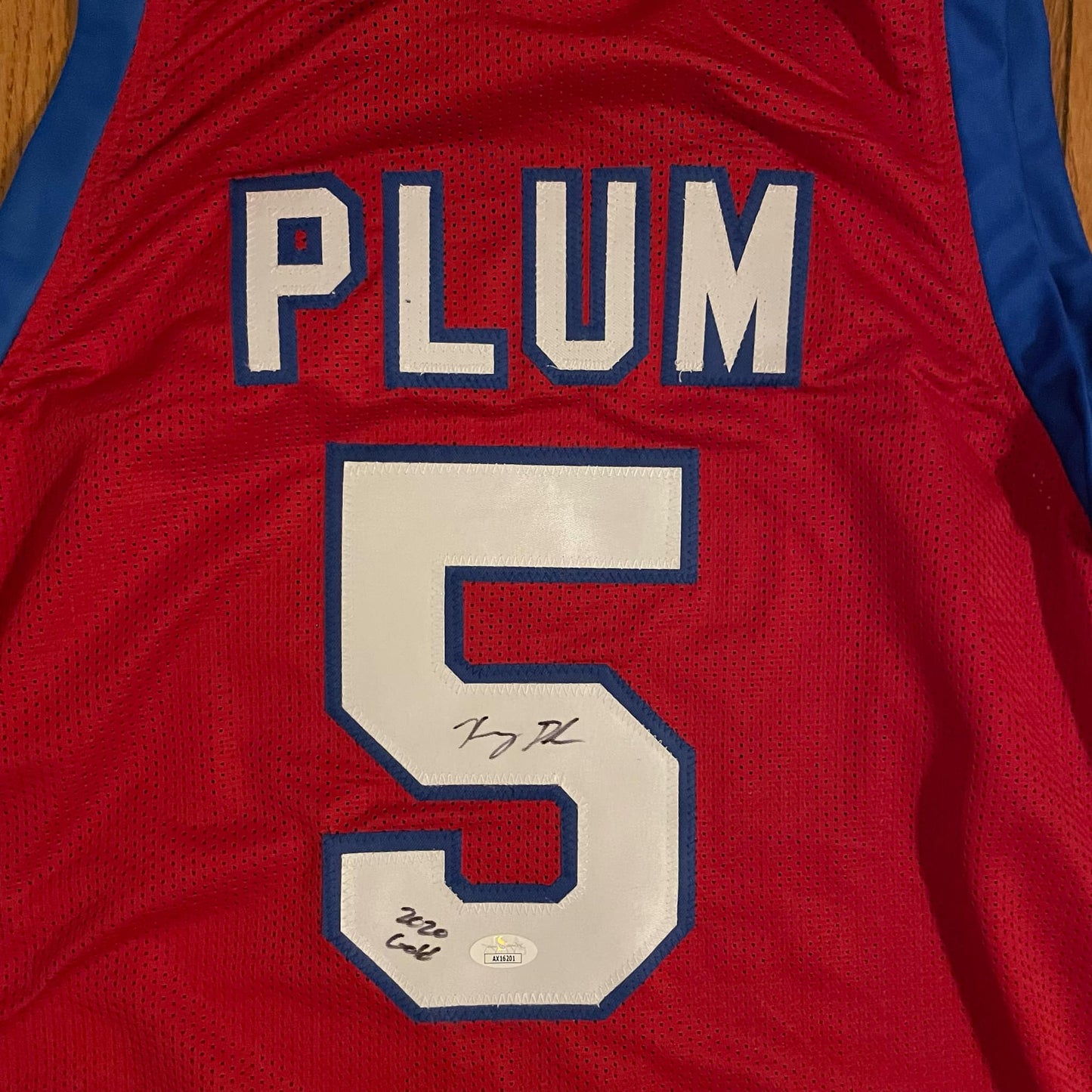 Kelsey Plum USA JERSEY INSCRIBED 2020 GOLD CUSTOM JSA COA