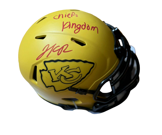 Kansas City Chiefs Signed/Auto Jalen Royals Inscribed Rave Red Mini Helmet JSA COA