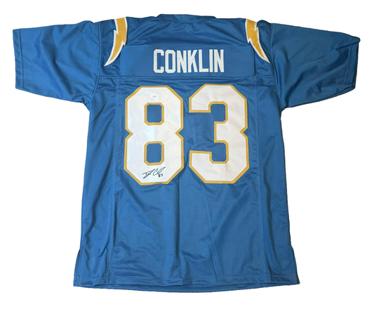 Tyler Conklin Autographed Custom Chargers Blue XL Jersey JSA CoA