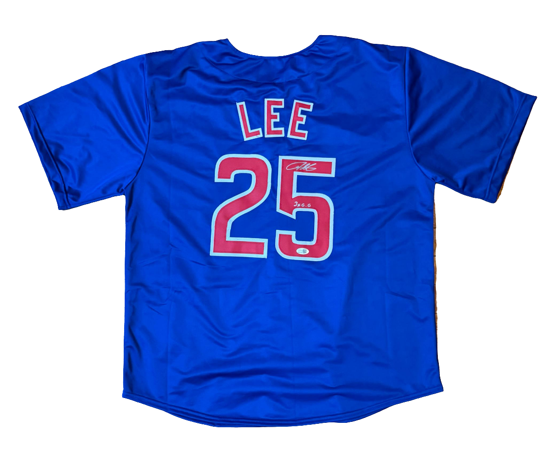 Signed/Autographed Derrek Lee Cubs (3x GG) Custom Blue Chicago Cubs Jersey JSA COA