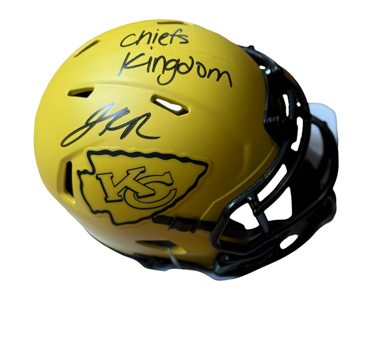 Kansas City Chiefs Signed/Auto Jalen Royals Inscribed Rave Black Mini Helmet JSA COA