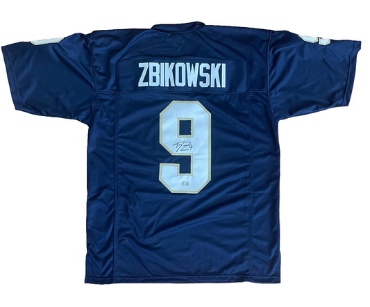 Tom Zbikowski Blue Custom Jersey BAS COA Xl