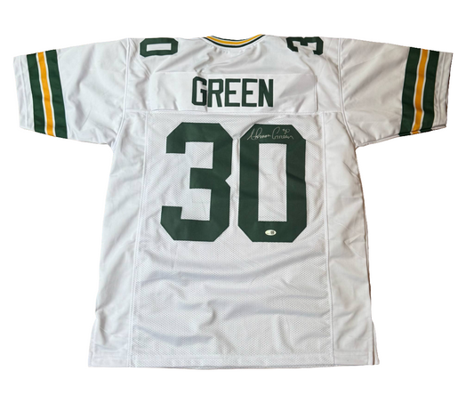 Ahman Green Signed Custom White Green Bay Packers Jersey JSA WITNESS COA