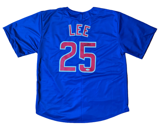 Signed/Autographed Derrek Lee Custom Blue Chicago Cubs Jersey JSA COA