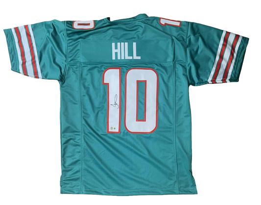 Signed/Autographed Tyreek Hill Aqua Custom Jersey Miami Dolphins BAS COA