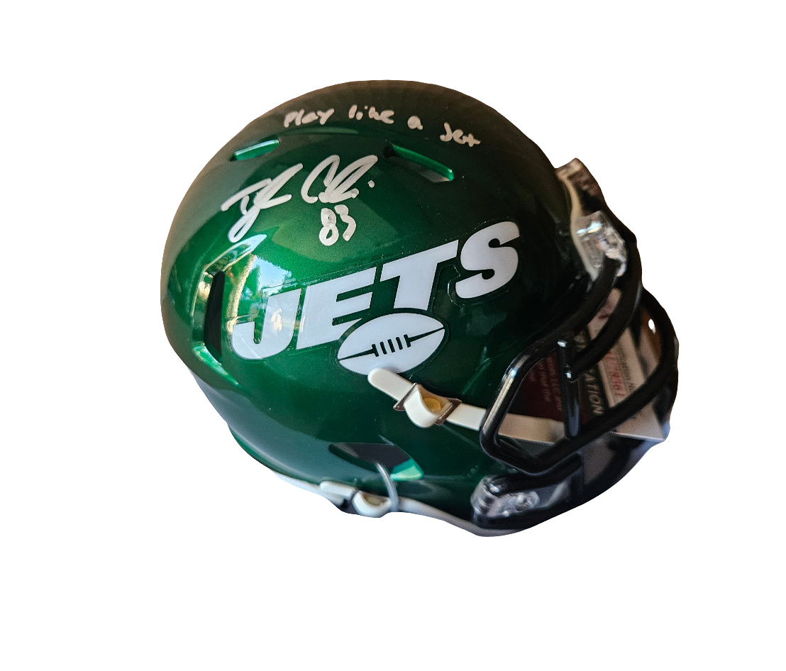 Tyler Conklin signed Mini Inscribed Play Like A Jet JSA Black Face mask