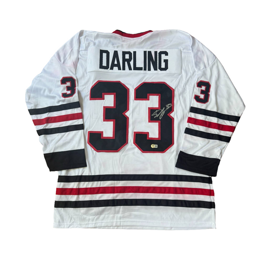 Scott Darling Signed Blackhawks White Custom Jersey Chicago Stanley Cup 2015 BAS