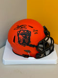Johnny Manziel Signed Browns Rave Mini Helmet w F**K Cleveland Beckett W BAS COA