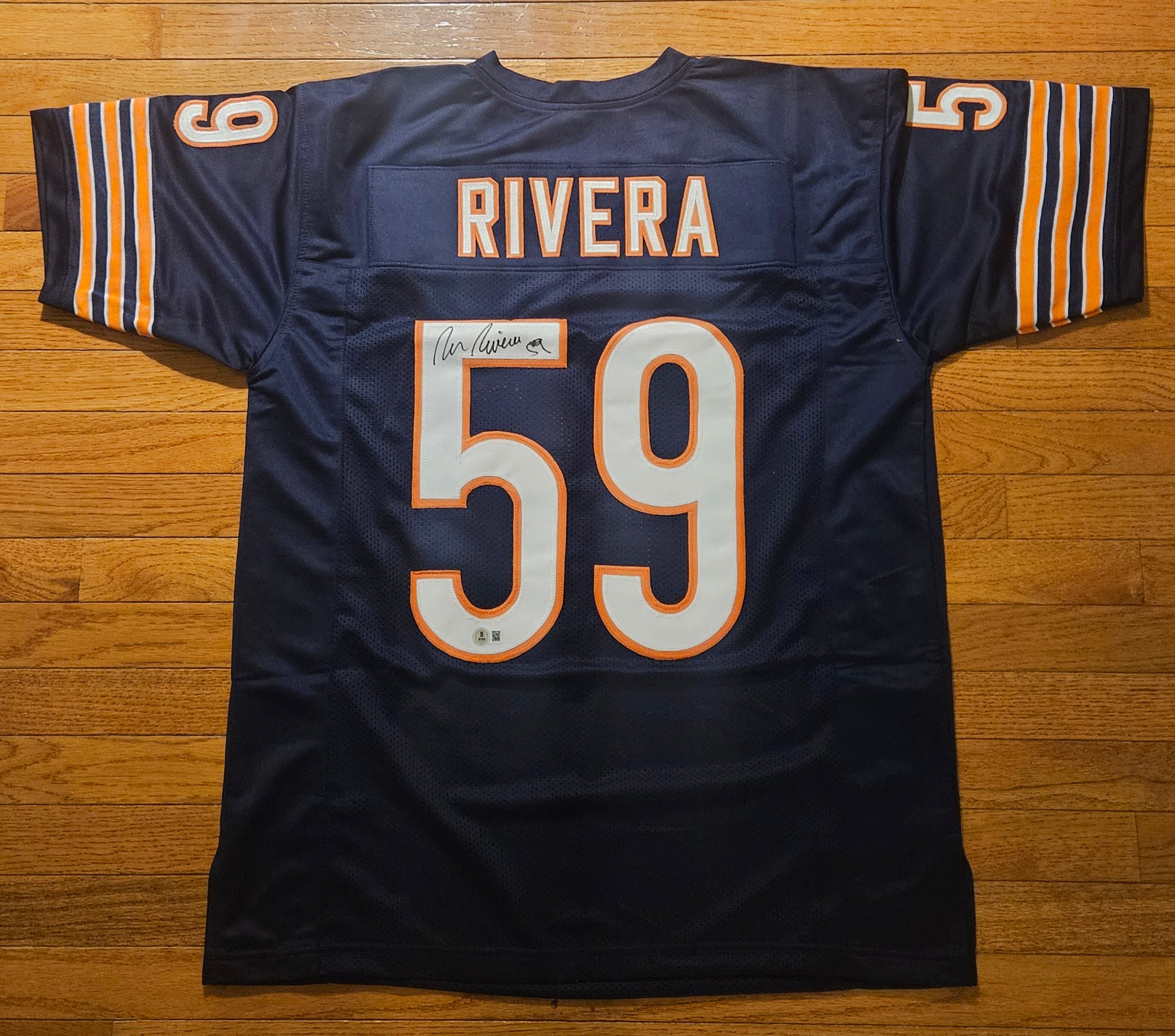 Ron Rivera Autographed/Signed Jersey Beckett Blue Custom Jersey