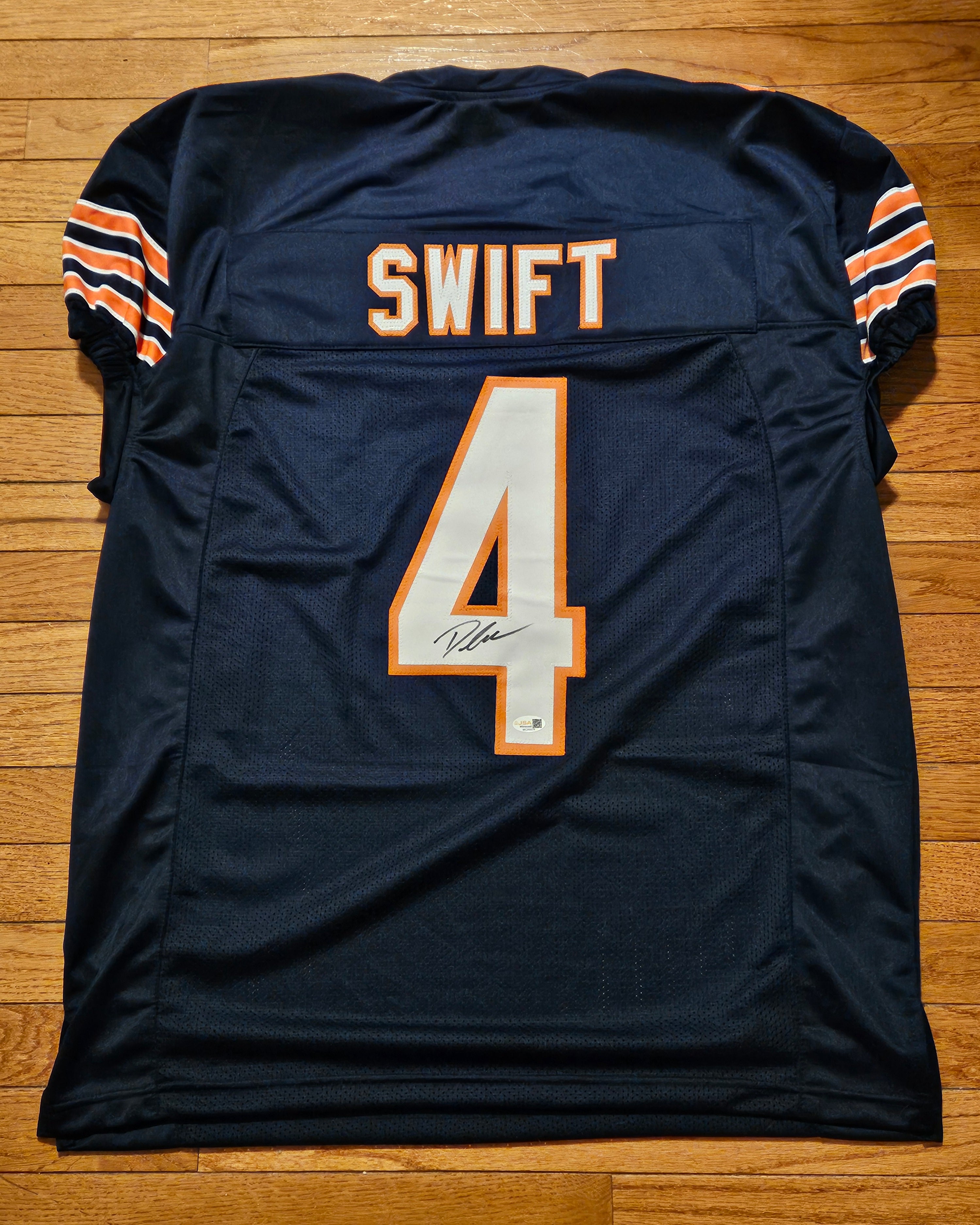 D'Andre Swift Chicago Bears Autographed Signed Navy Game Cut Jersey JSA COA
