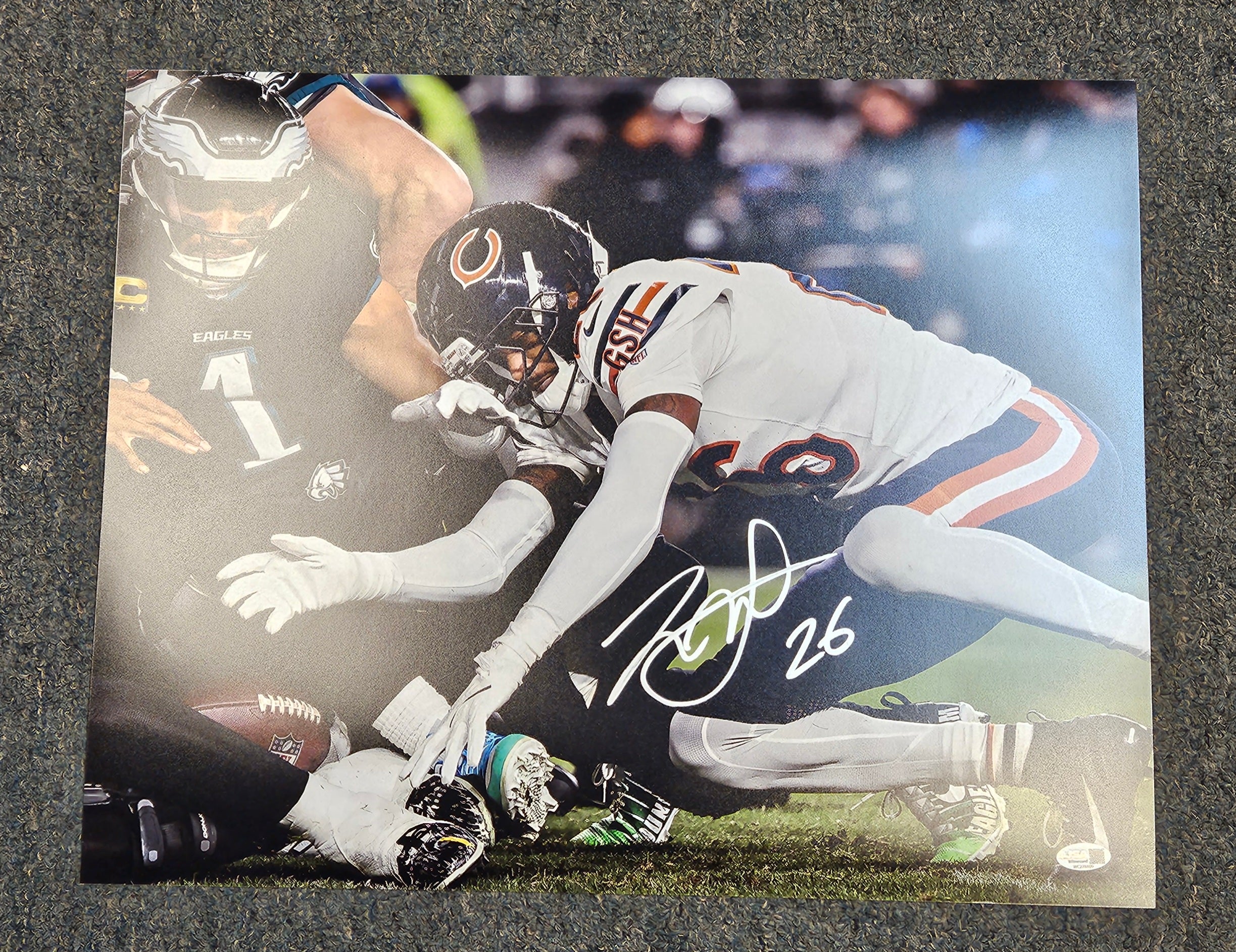 Nahshon Wright signed autographed CHICAGO BEARS 16x20 VS Eagles w/ COA JSA