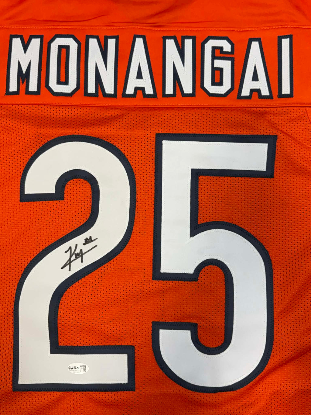 KYLE MONANGAI signed autographed CHICAGO BEARS Jersey w/ COA JSA ALT Orange GAME CUT