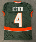 Autographed/Signed Devin Hester Miami CUSTOM College Jersey JSA COA GAME CUT!!