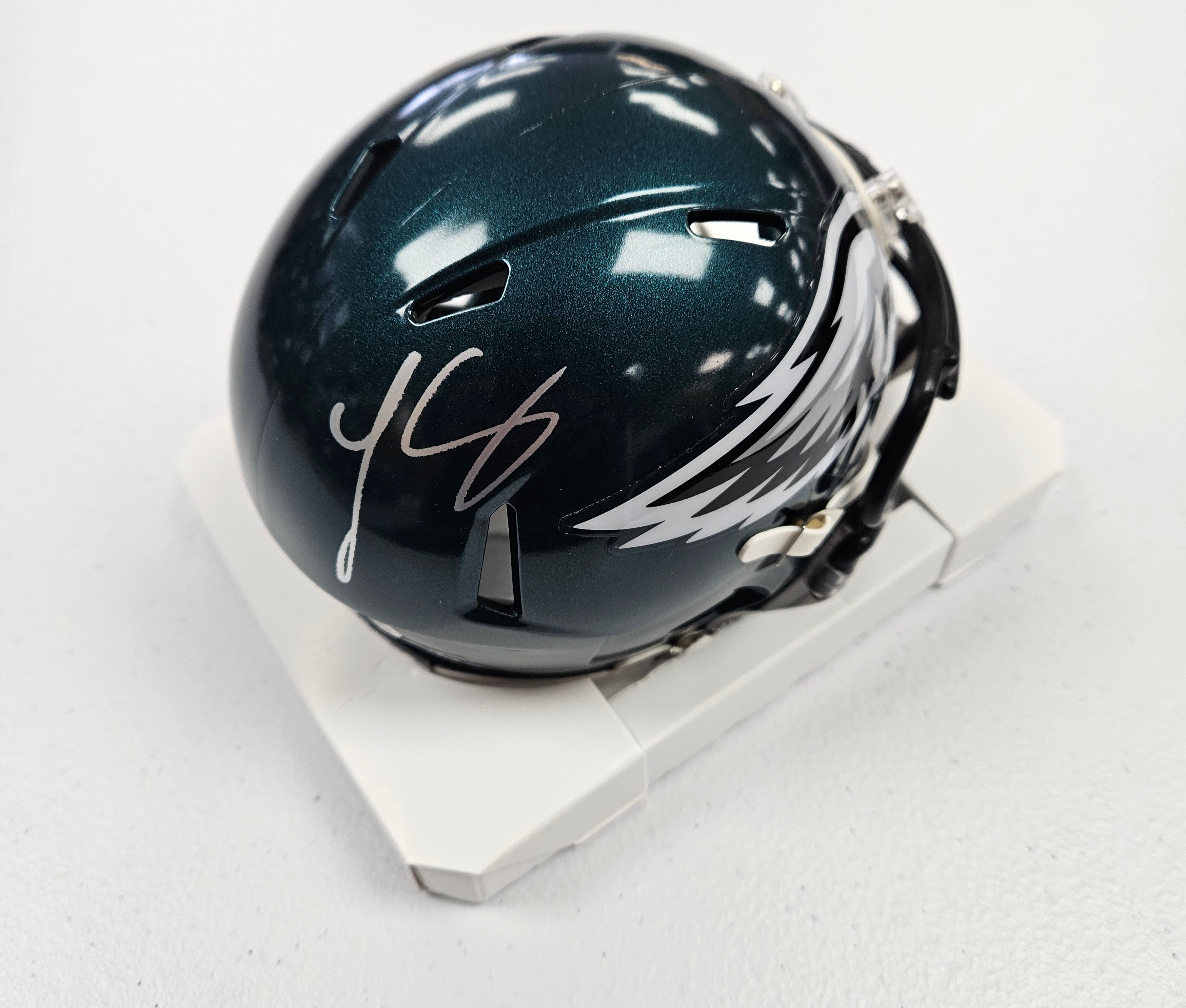 LeSean McCoy Signed Philadelphia Eagles Green Speed Mini Helmet JSA WITNESS