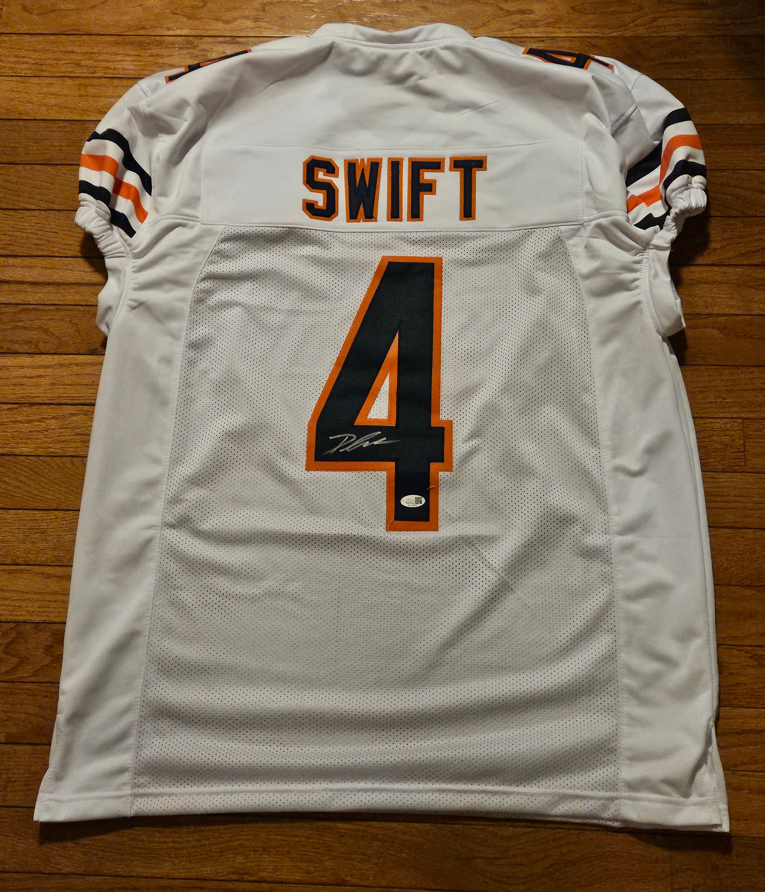 D'Andre Swift Chicago Bears Autographed Signed White Game Cut Jersey JSA COA