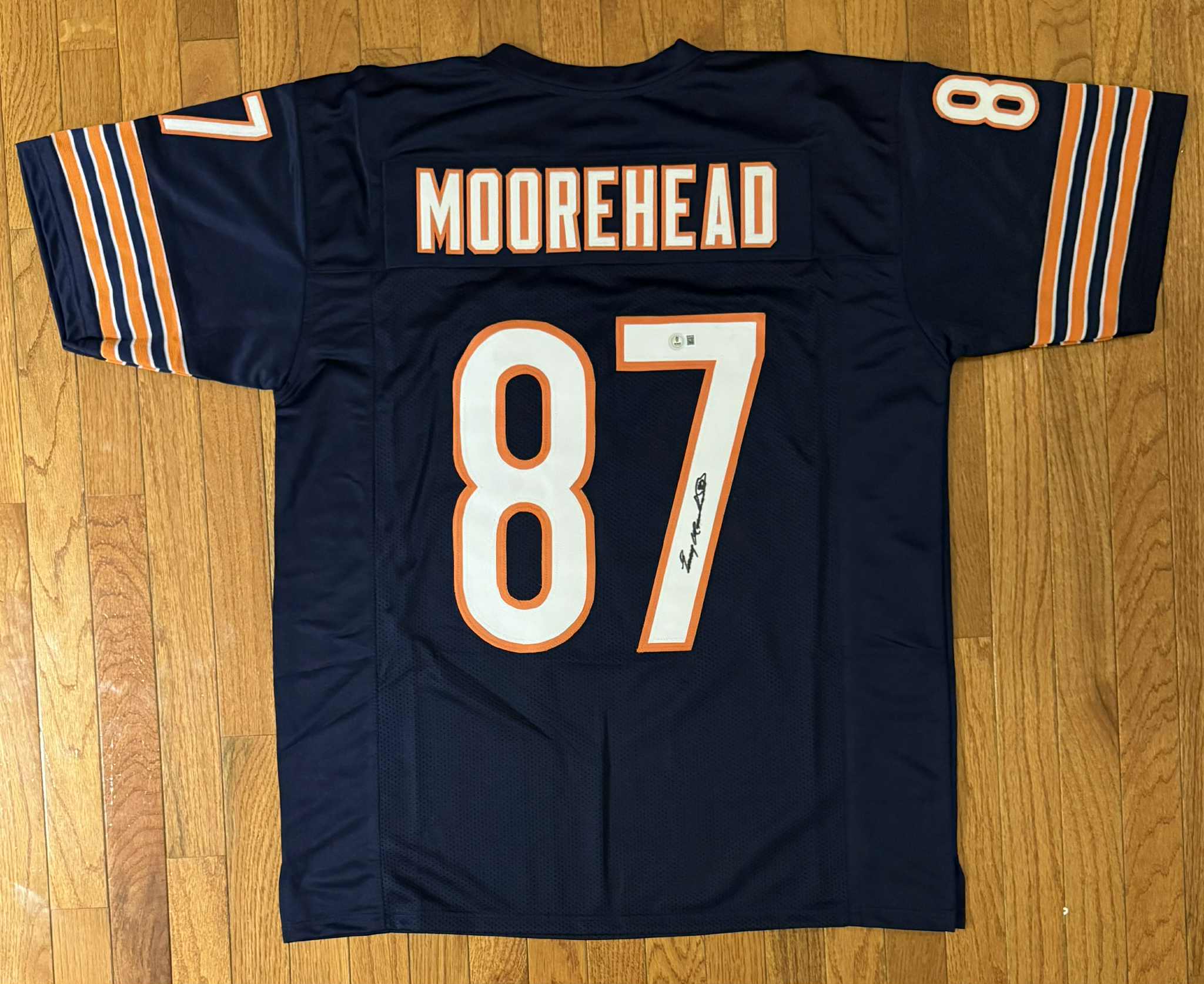 Emery Moorehead Signed Custom Navy Pro Style  Jersey Beckett Witnessed Bears