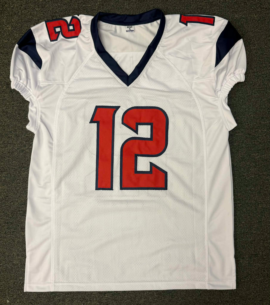 Nico Collins Authentic Signed White Game Cut Style Jersey Autographed JSA