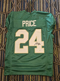 Jadarian Price Signed/Autographed Green Game Cut Jersey