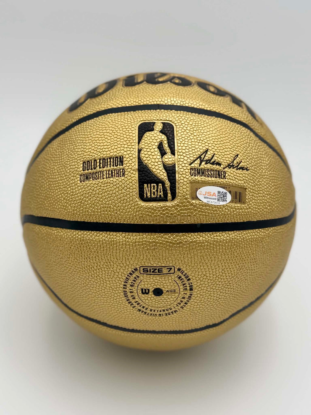 Julius Erving Dr J Autographed Wilson Gold Basketball - JSA