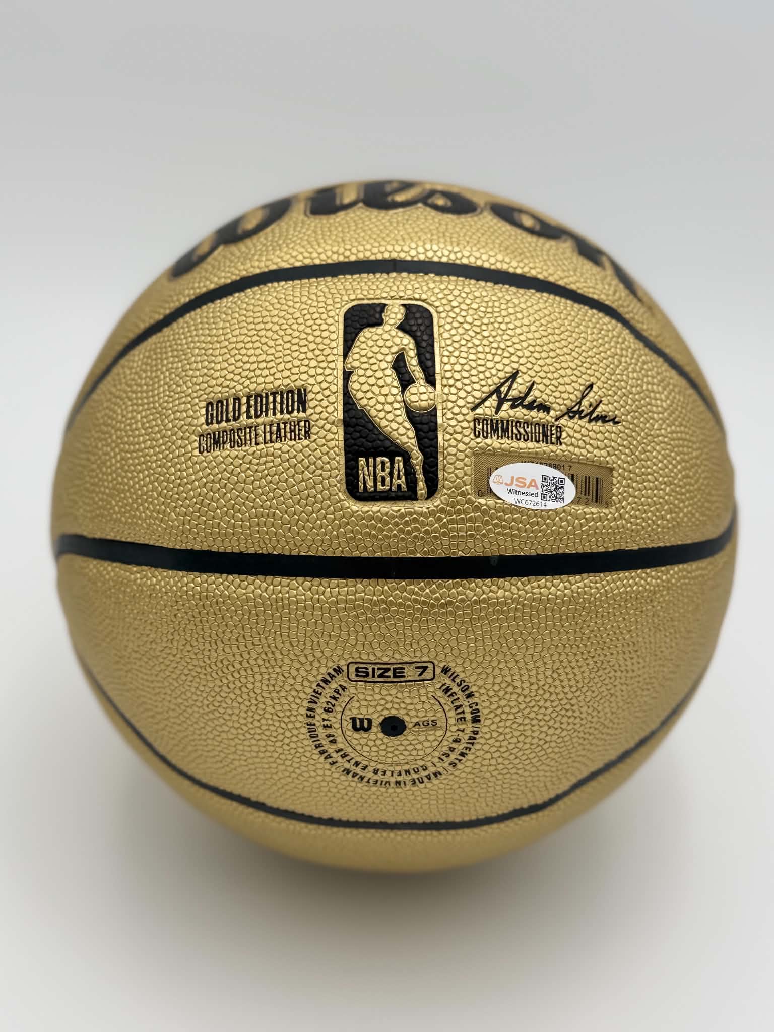 Julius Erving Dr J Autographed Wilson Gold Basketball - JSA