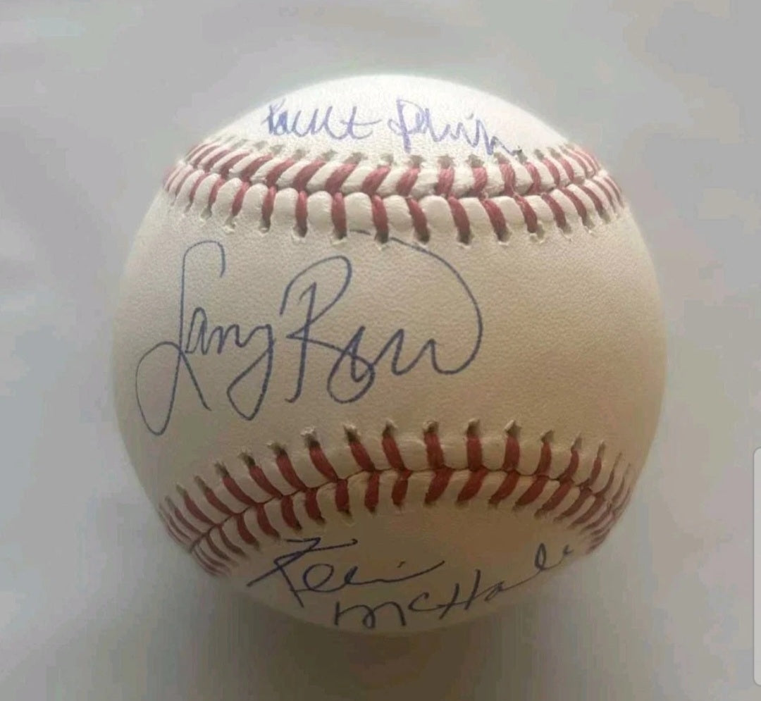 LARRY BIRD/ROBERT PARISH/KEVIN McHALE BOSTON CELTICS Signed MLB BASEBALL JSA 349