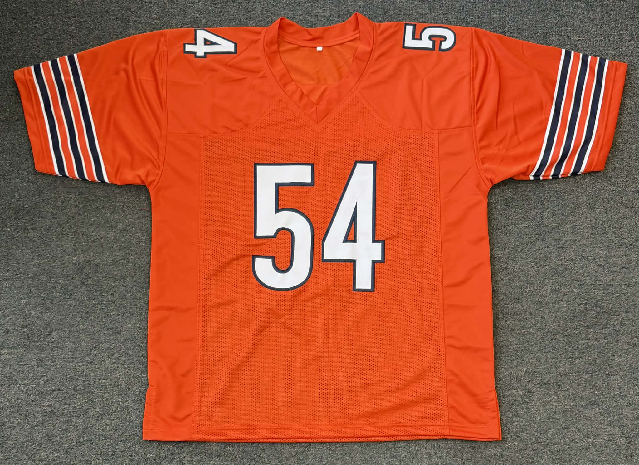 Brian Urlacher Autographed Chicago Custom Orange Football Jersey-BAS XL