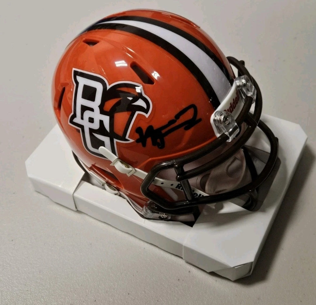 Harold Fannin Jr Signed Cleveland Browns Bowling Green Speed Mini Helmet JSA COA